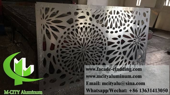 Exterior Decorative Screens Metal Aluminum Powder Coated Sliver Color With Patterns supplier