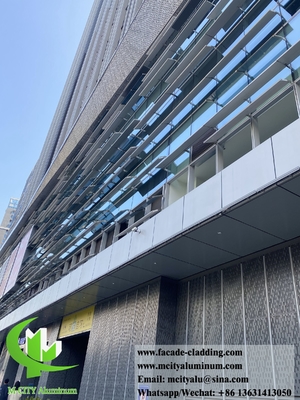 Metal Cladding Perforating Sheet Metal Facades Panels Metallic Gray Color PVDF Weatherproof