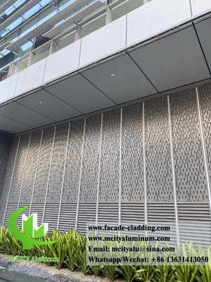 Metal Cladding Perforating Sheet Metal Facades Panels Metallic Gray Color PVDF Weatherproof supplier