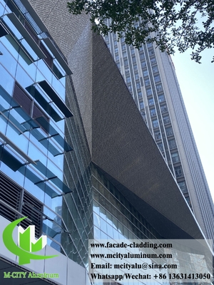 Metal Cladding Perforating Sheet Metal Facades Panels Metallic Gray Color PVDF Weatherproof