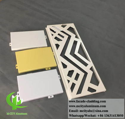 Decorative Perforated Metal Screen Aluminium Wall Cladding Systems Powder Coated