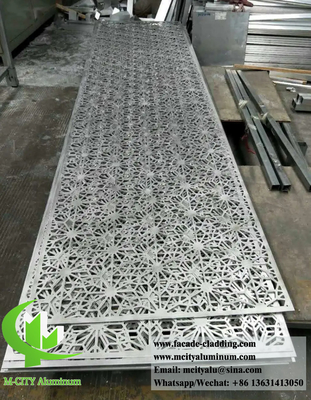 Decorative Perforated Metal Screen Aluminium Wall Cladding Systems Powder Coated