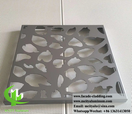 Decorative Perforated Metal Screen Aluminium Wall Cladding Systems Powder Coated