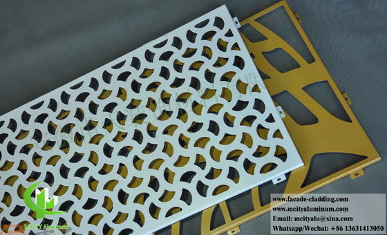 Decorative Perforated Metal Screen Aluminium Wall Cladding Systems Powder Coated