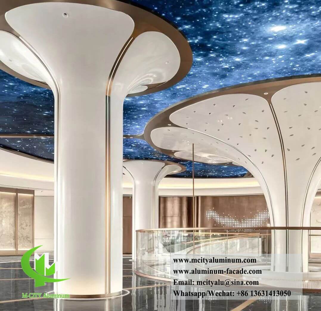 Double-Curved Aluminium Columns with PVDF Coating