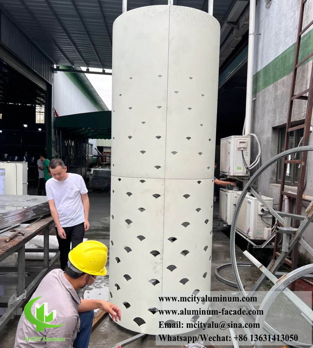 Powder Coated Perforated Aluminum Column Cladding