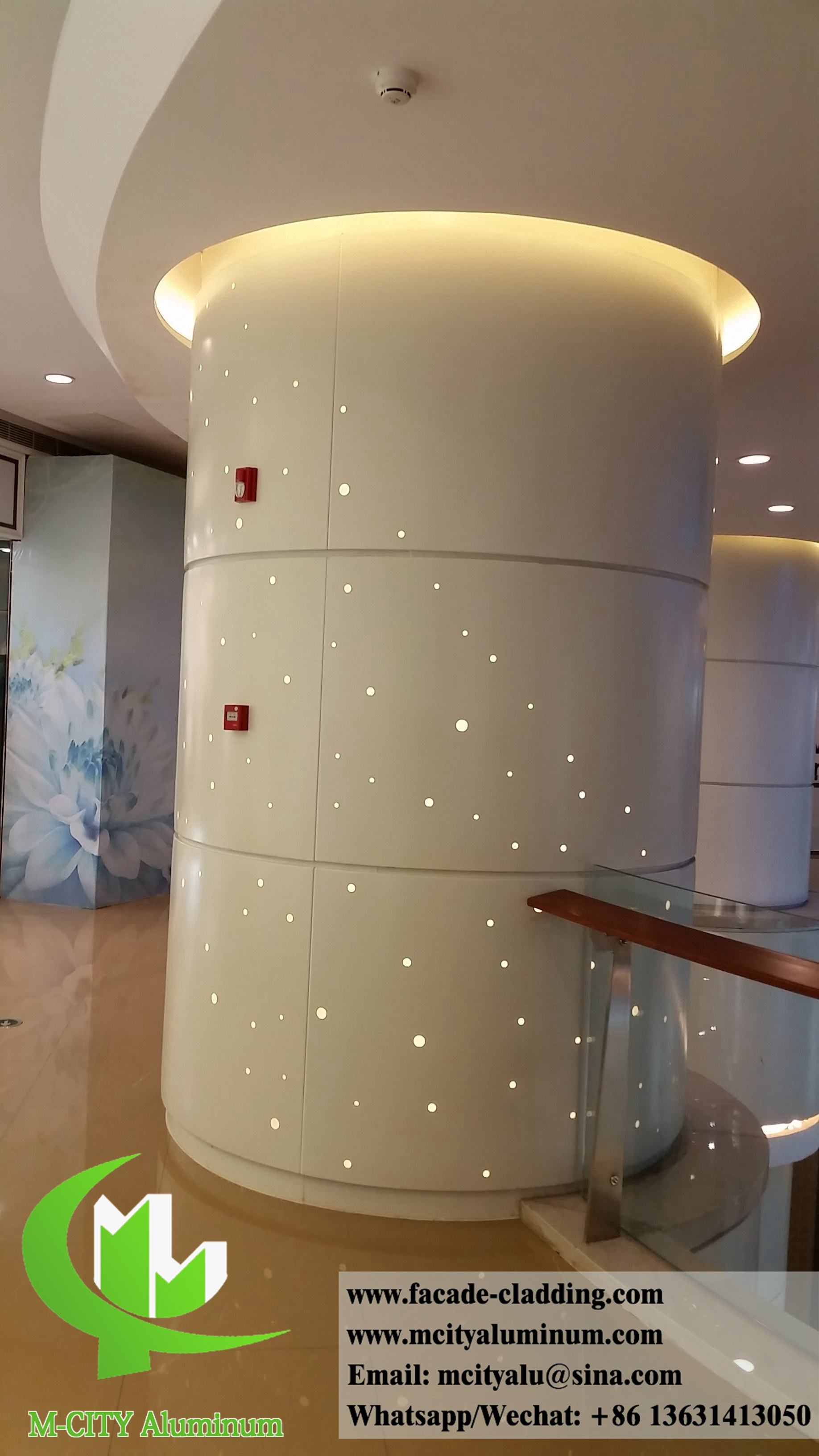 3.0mm Aluminum Column Cladding with LED Lighting