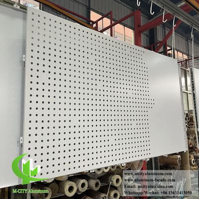 Good price Perforating Metal Screen Aluminum Panel Powder Coated White Color For Facade Cladding online