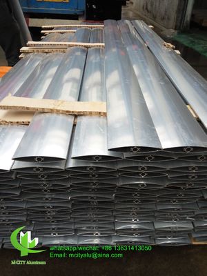 Good price 150mm Architectural aluminum Aerofoil louver with oval shape for facade curtain wall online