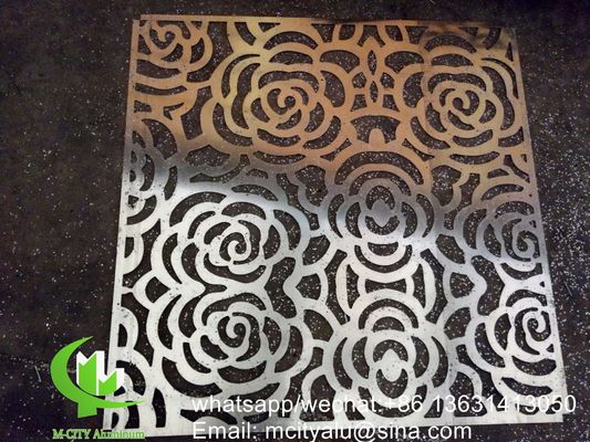 Good price 2.5mm Rose Design Laser Cut Aluminum Panel Powder Coated for Wall Cladding and Facade online