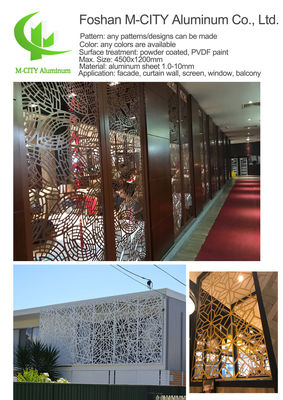 Good price CNC Laser Cut Aluminum Privacy Screen with Powder Coated Custom RAL Colors for Facade Cladding online