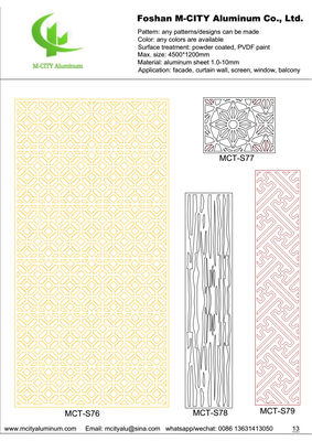 Good price Powder coated aluminum perforated panel with custom RAL colors and 1000x2000mm size for facade cladding online