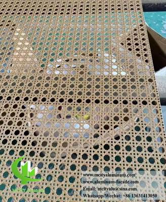 Good price Wood Grain Color Woven Aluminum Panel Perforated Screen 1000x2000mm Powder Coated for Fence Decoration online