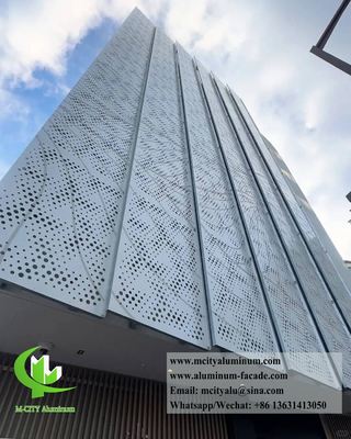 Good price PVDF Coated Perforated Aluminum Facade Panel with Customizable Perforation Patterns and 20%-60% Open Area Ratio for Dynamic Wall Cladding online