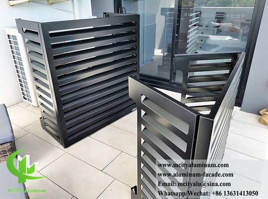 Good price Customized Louvred Screen Design Powder Coated 3mm Thickness Aluminum Air Conditioner Cover for Outdoor AC Units online