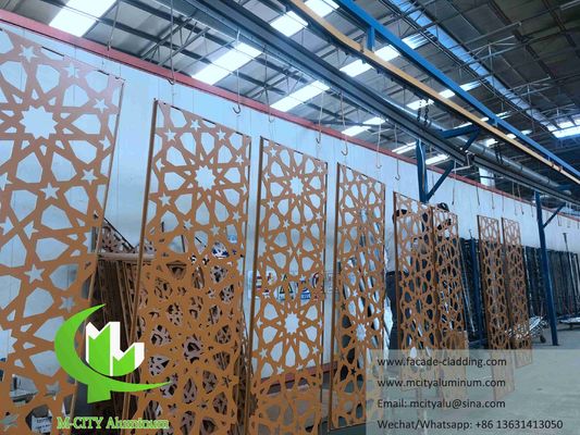 Quality Custom Islamic Patterns Powder Coated Perforated Aluminum Facade Laser Cut Aluminum Panel 1000x2400mm Standard Size factory