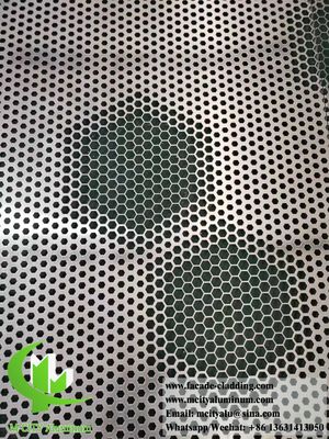 Good price Perforated Aluminum Facade with Hexagon Holes and Powder Coated Surface in 1200x2400mm Size online