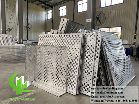 Good price 3mm Thick Powder Coated Perforated Aluminum Facade Panel with Customizable Size for Building Cladding online