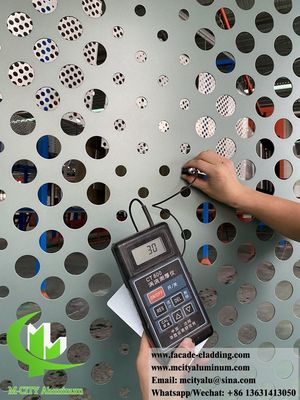 Good price Powder Coated Perforated Aluminum Facade with Round Hole Perforation and Customizable Size online
