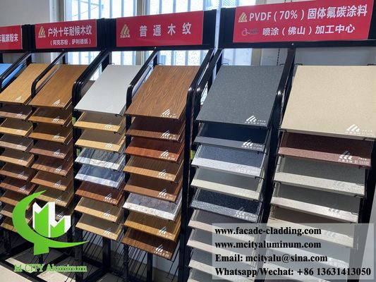 Good price Architectural Metal Facade Cladding Sheet Wood Grain Color AC Louver Panel For Sun Shading online