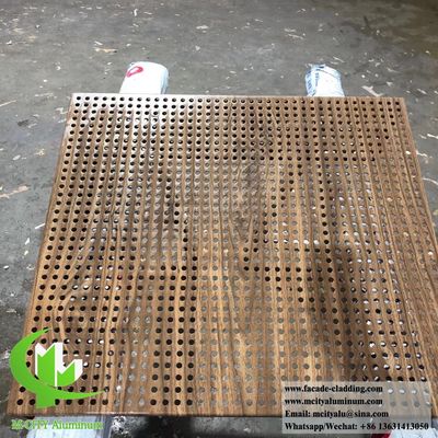 Good price Perforated Aluminum Panel with Wood Grain Color and Powder Coated Surface in 3mm Thickness for Facade Cladding online