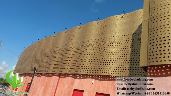 Good price PVDF Golden Color Perforated Aluminum Panel for Facade Cladding in 1000x2000mm Size and 3mm Thickness online