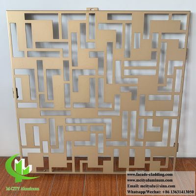 Good price Laser Cut Metal Screen Hollow Patterns Golden Color Architectural Wall Cladding Panels online