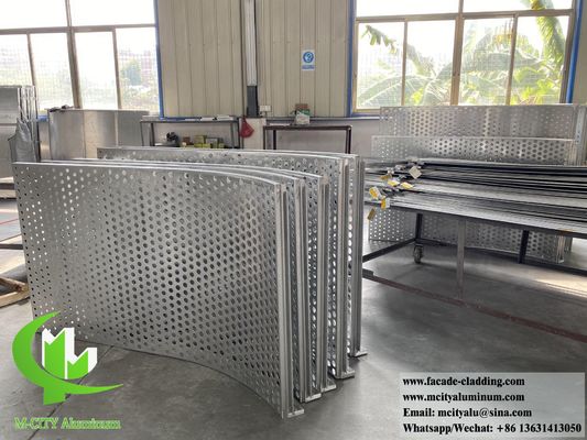 Good price Powder Coated Curved Metal Cladding Perforated Aluminum Facade Panel with Customizable Size and CNC Laser Cutting online