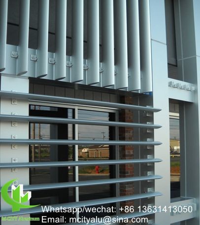 metal oval Aluminum sun louver Aerofoil profile aluminum louver for window facade