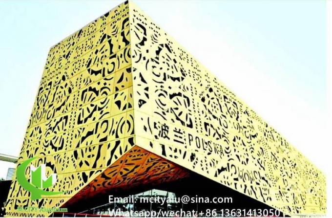 Aluminum wall panel for screen facade cladding wall panel with 2mm thickness laser cut screen
