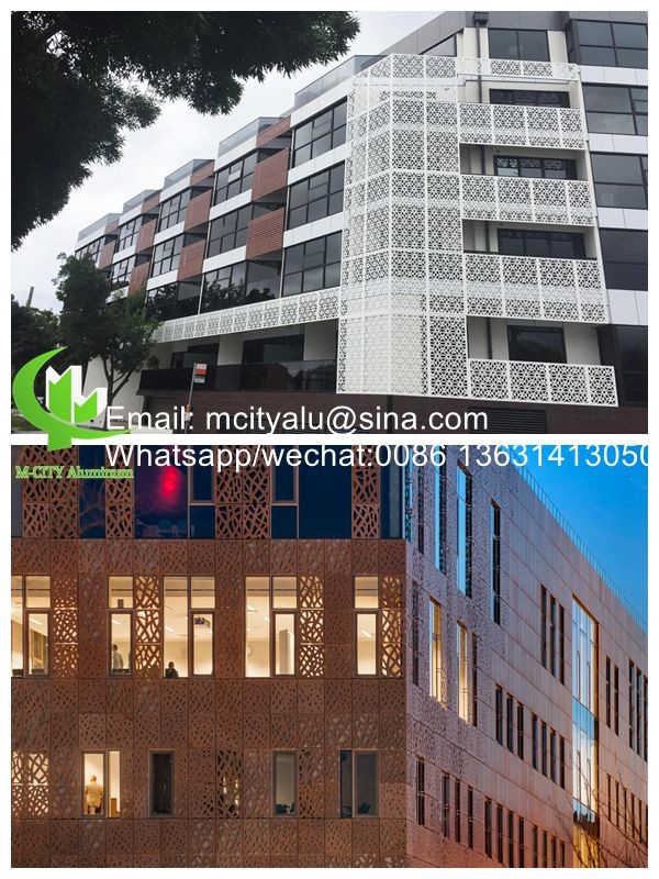 China Powder coated Metal aluminum laser cut panel cladding for facade exterior cladding