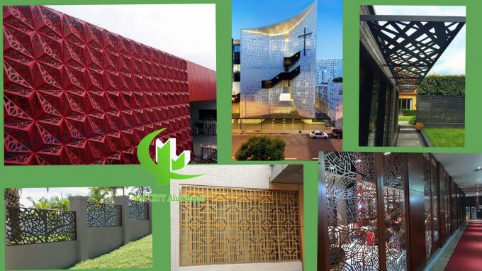 Metal aluminium facade patterned facade cladding panel for facade curtain wall  with 3mm thickness aluminum panel
