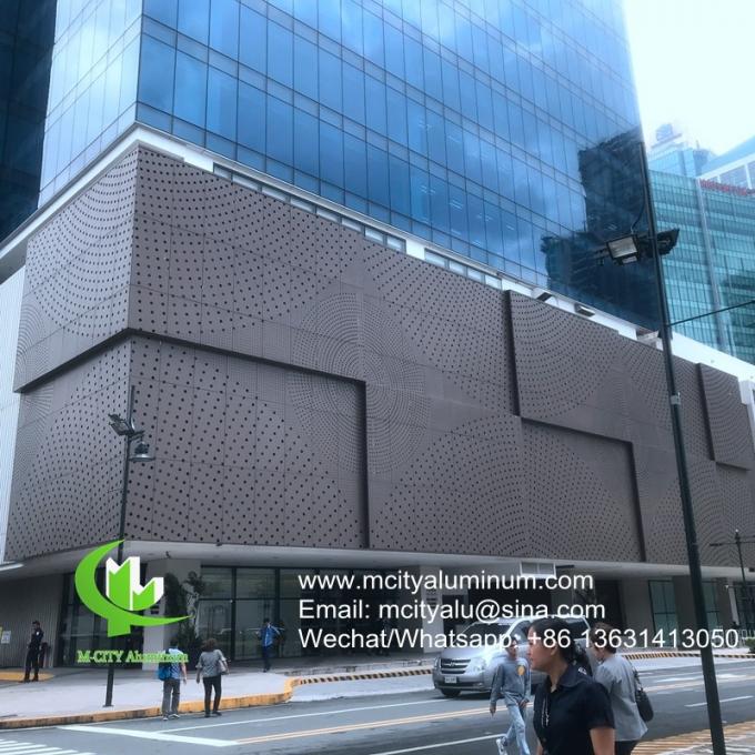 Peforated sheet aluminum facade cladding panel powder coated panel