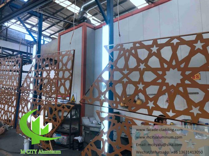 Architectural aluminum facade cutting patterns for mosque Islam