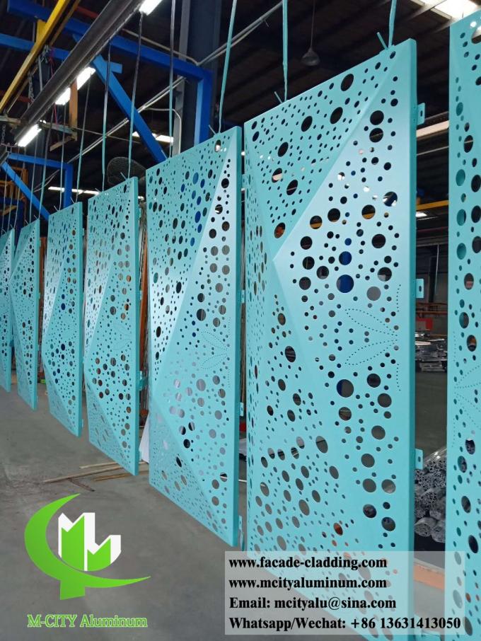 3D shape perforated aluminum panels for hotel facade customized metal sheet