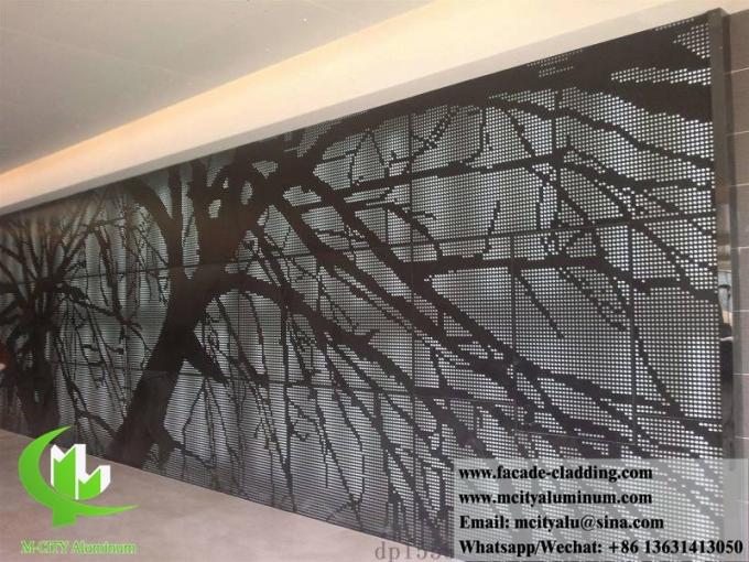 Perforated metal facade aluminum cladding powder coated white 3mm