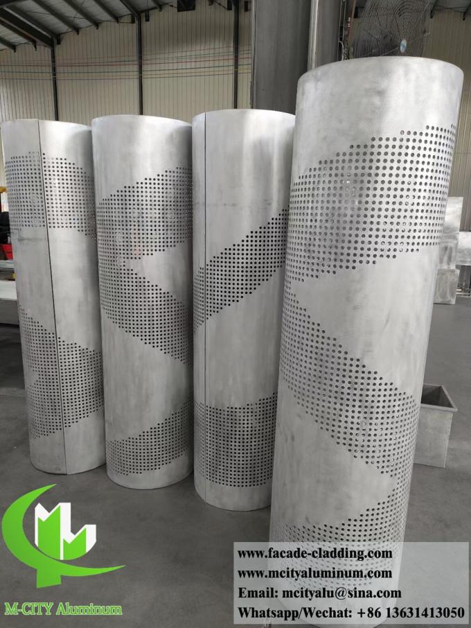 Perforated aluminum cladding panel for column decoration interior and